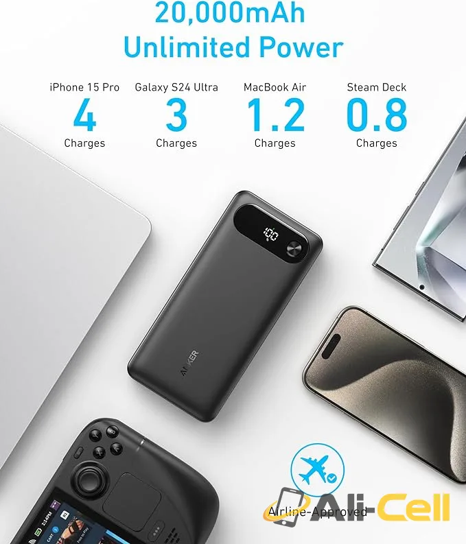 2 × Anker Power Bank (20K, 87W, Built-In USB-C Cable) — 4