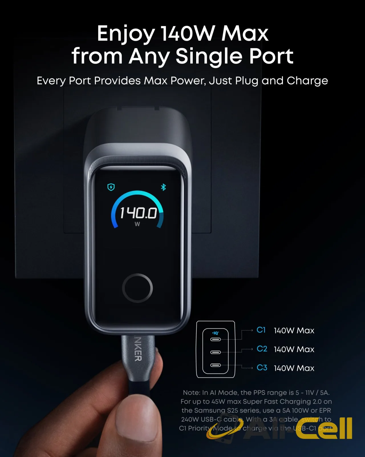 Anker Prime Charger (160W, 3 Ports, Smart Display) (Prime Charger + Cable) — 5