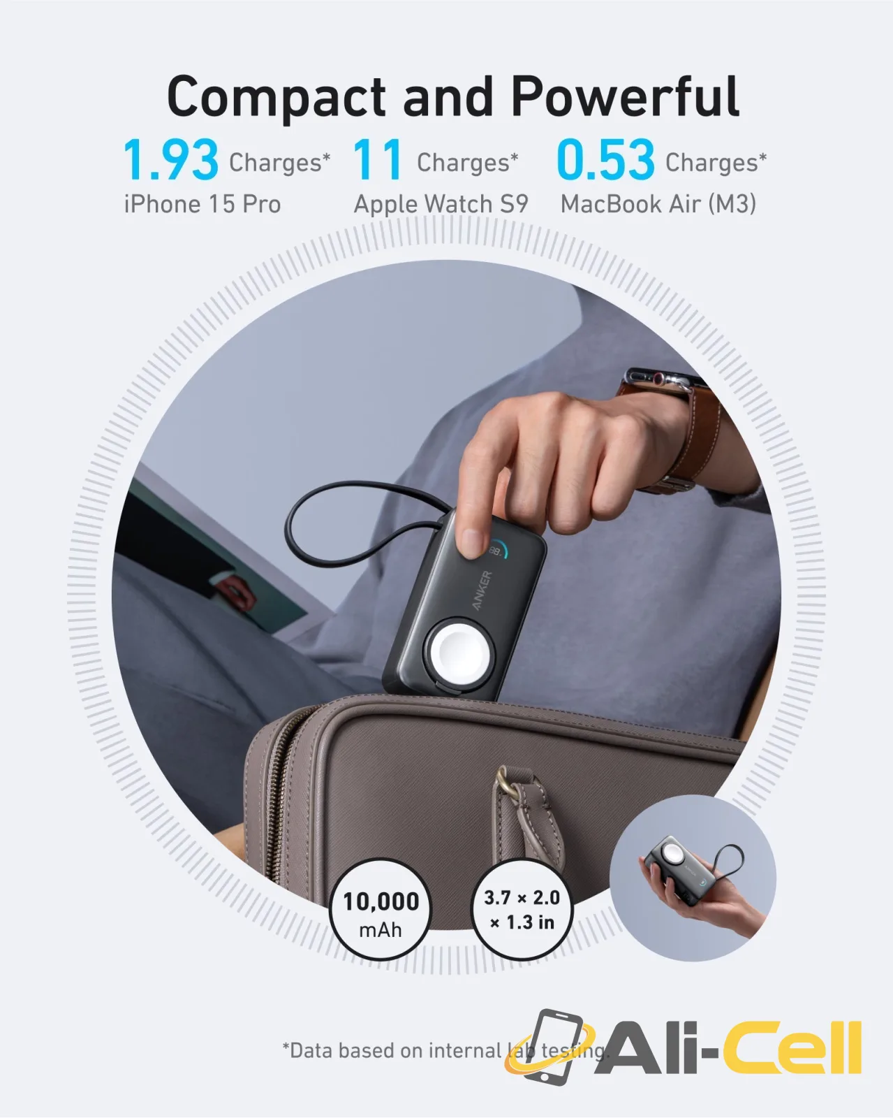 Anker MagGo Power Bank (10K, 35W, For Apple Watch) (Shell White) — 7