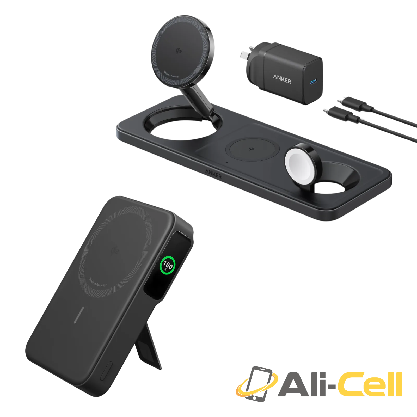 Anker MagGo Wireless Charging Station (3-in-1 Pad) and Anker MagGo Power Bank (10K)