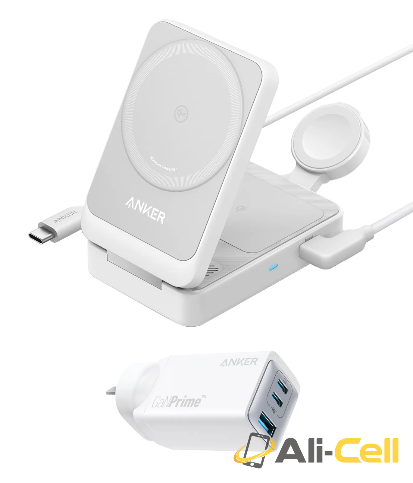 Anker MagGo Wireless Charging Station (Foldable 3-in-1) and Anker 735 Charger (GaNPrime 65W)