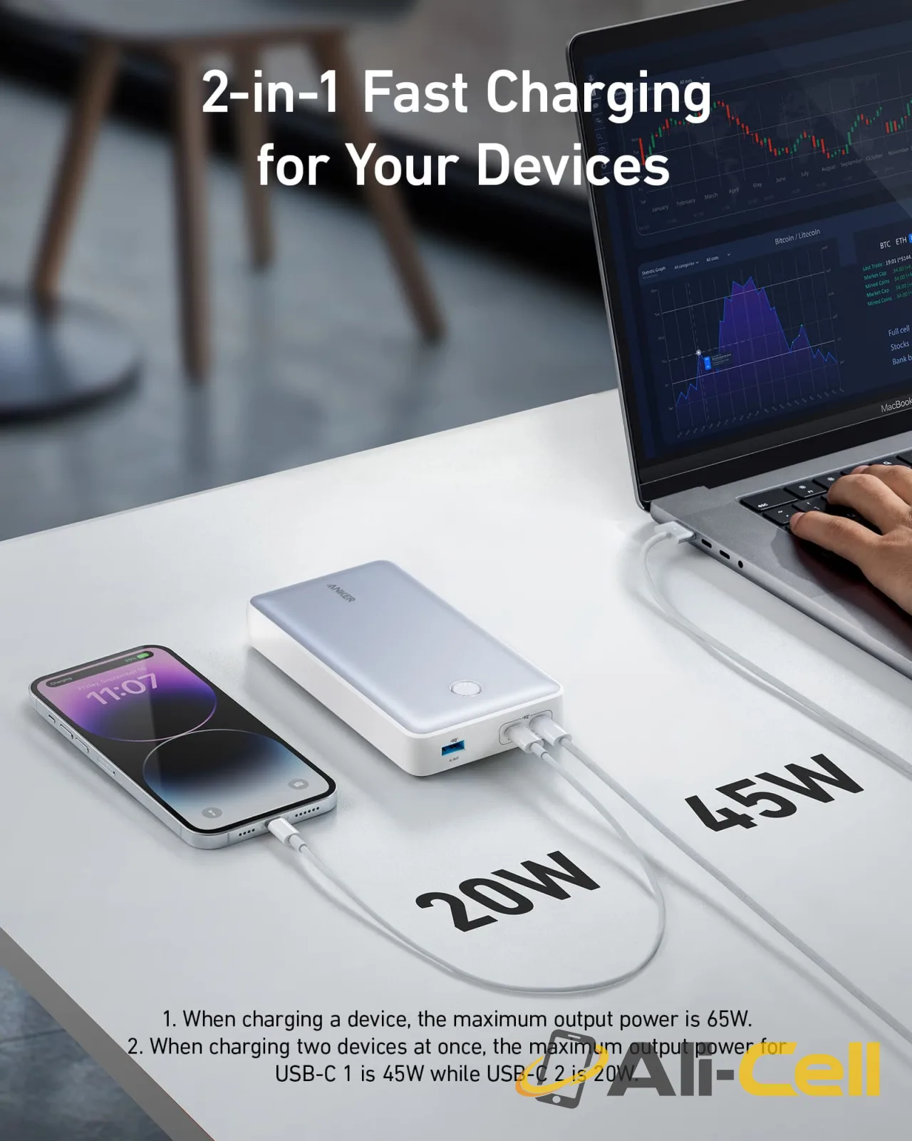 Anker 537 Power Bank (PowerCore 24K for Laptop) (White) — 8