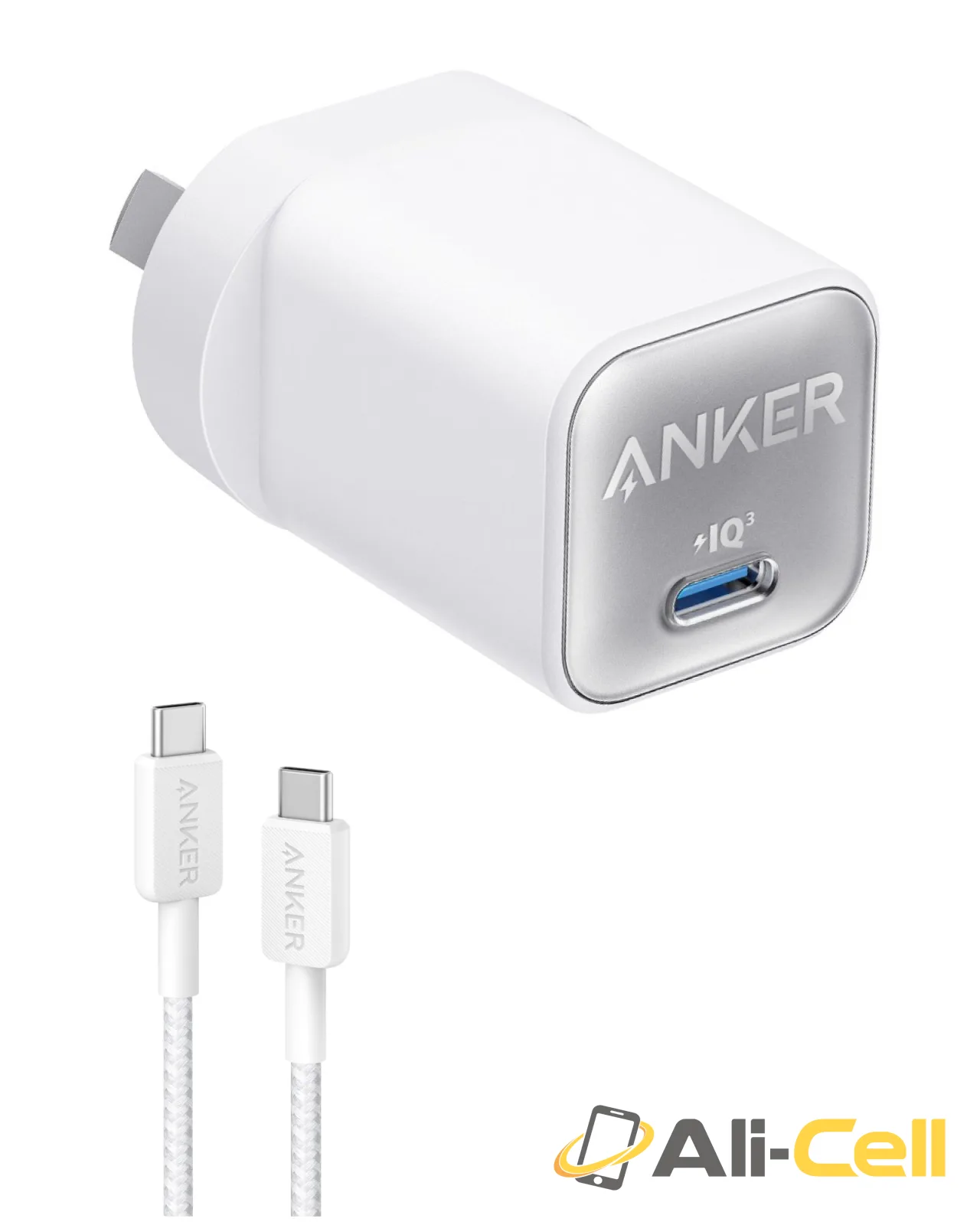 Anker 511 Charger (Nano 3, 30W) and Anker 322 USB-C to USB-C Cable
