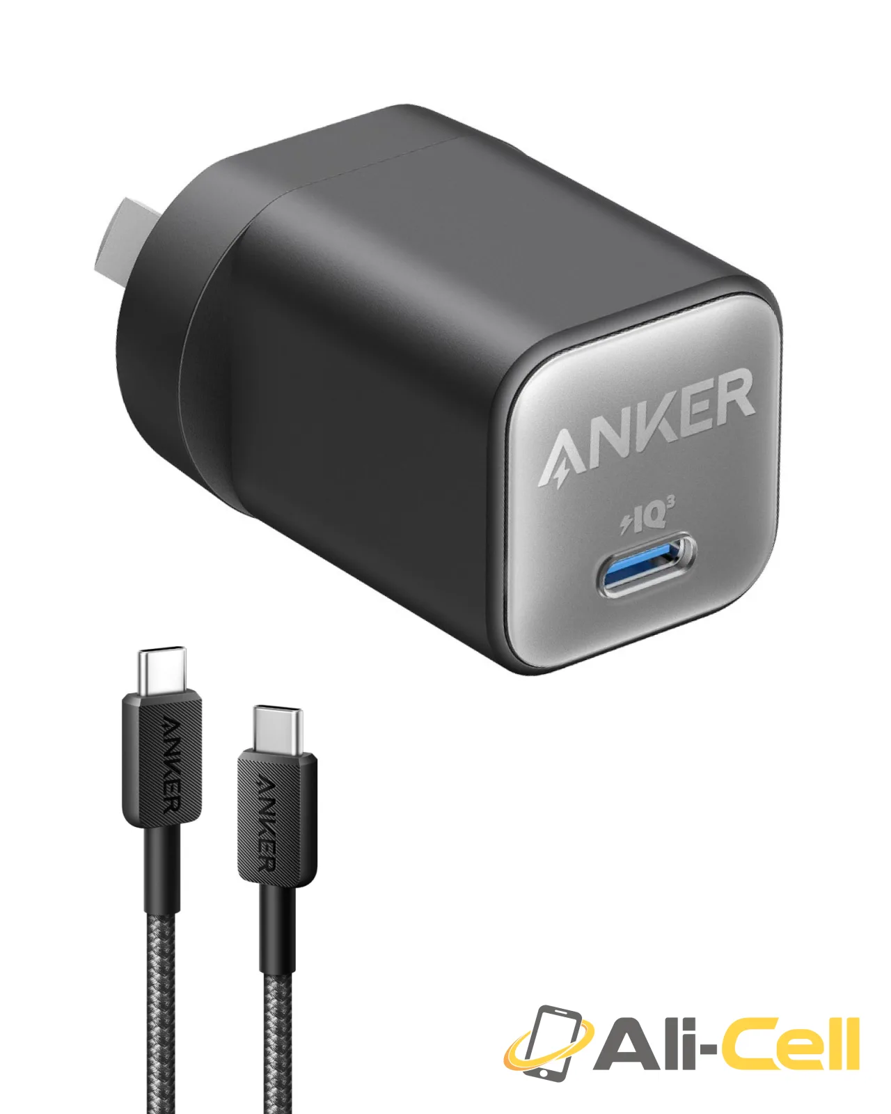 Anker 511 Charger (Nano 3, 30W) and Anker 322 USB-C to USB-C Cable