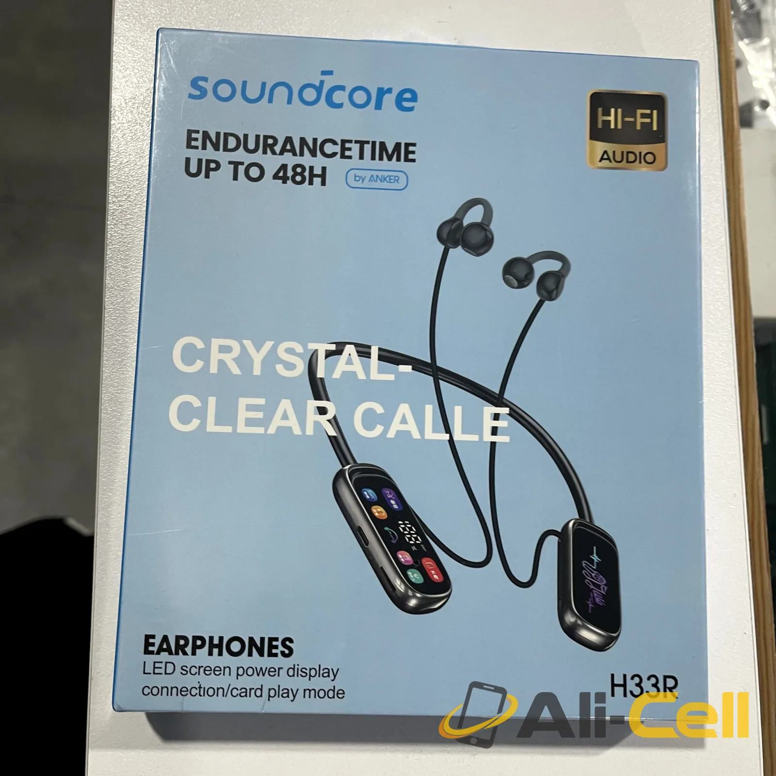 SoundCore Crystal-Clear Calle Earphones LED Screen power display — 2