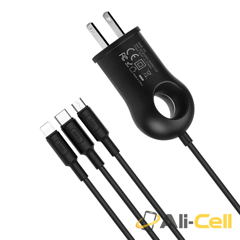 Wall charger “C44 Plentiful” US charging adapter with built-in wire (Built In Lightning Wire) — 3