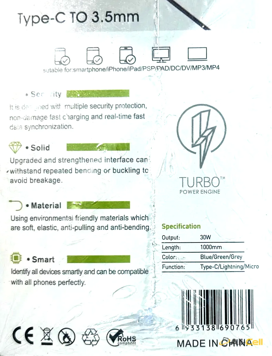 USB-lighting to 3.5mm Sound Audio Cable — 8