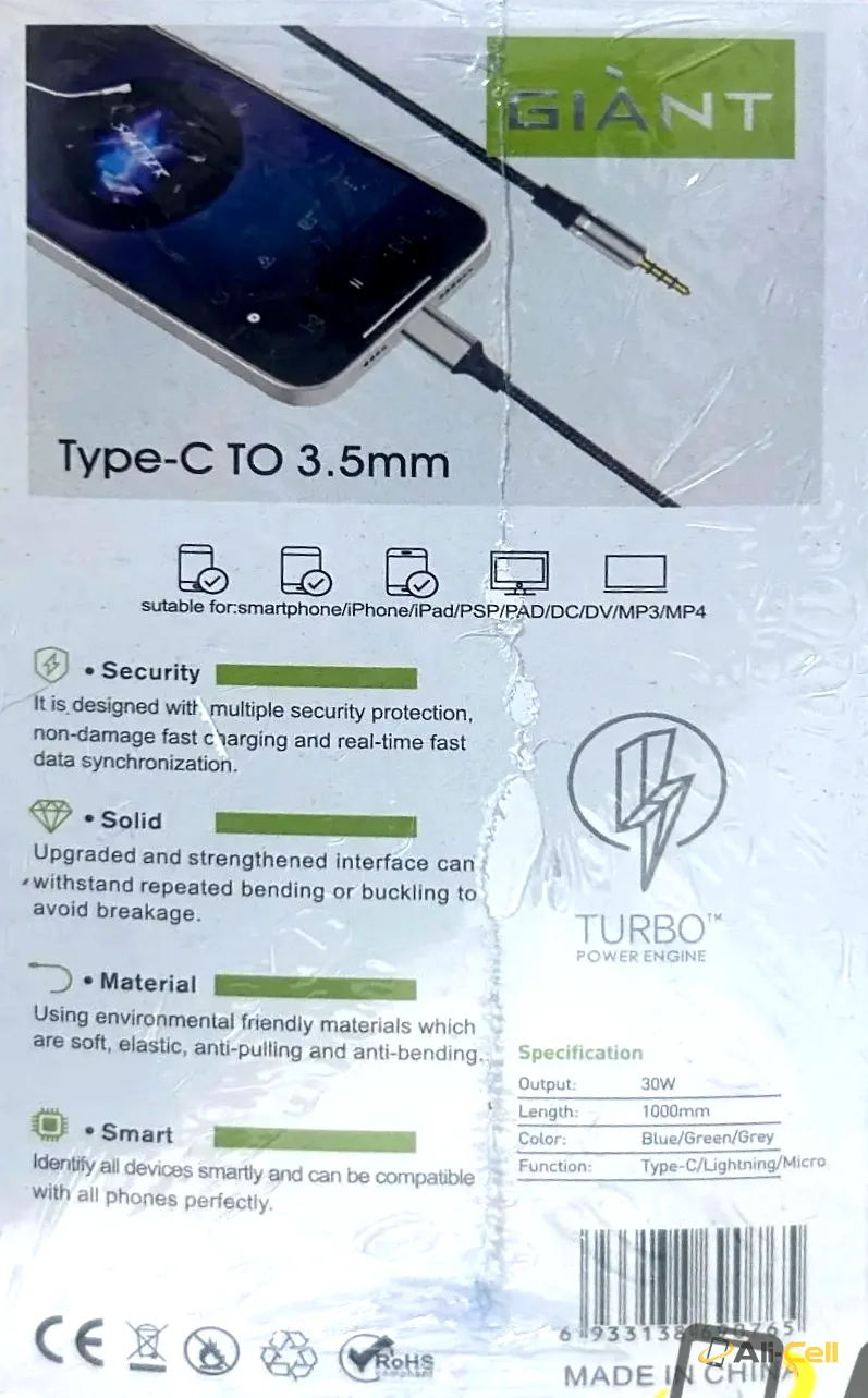 USB-lighting to 3.5mm Sound Audio Cable — 9