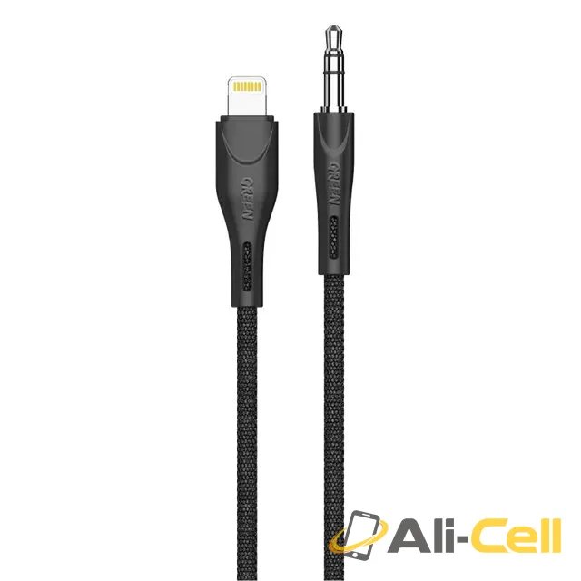 Green AUX 3.5 to Lightning Cable 1.2M 2.4A