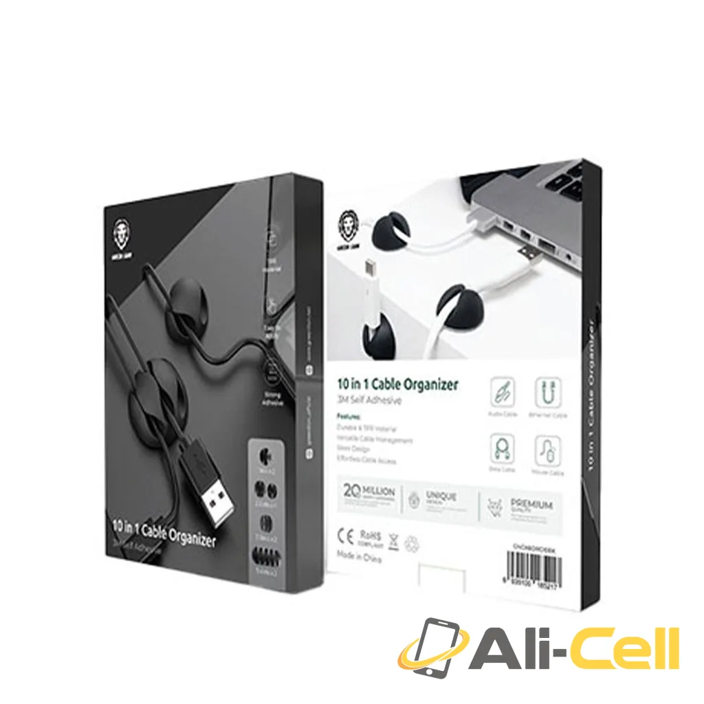 Green Lion - 10 in 1 Cable Organizer - Black — 2