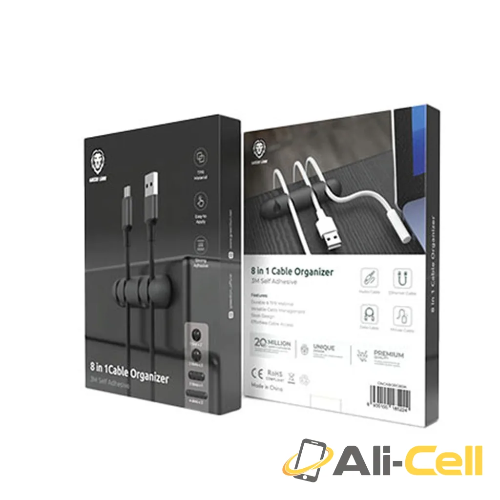 Green Lion - 8 in 1 Cable Organizer - Black — 2