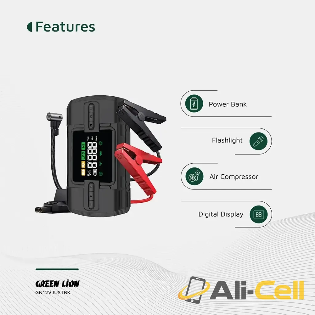 Green Lion 12V Jump Starter 12000 mAh - Black — 3