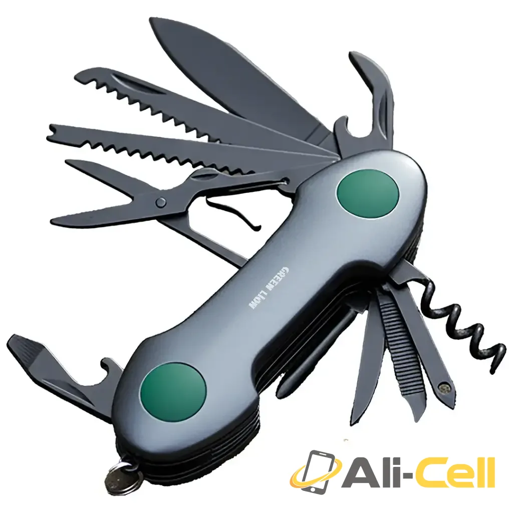 Green Lion 14-In-1 Multi Tool Key Chain Knife - Black