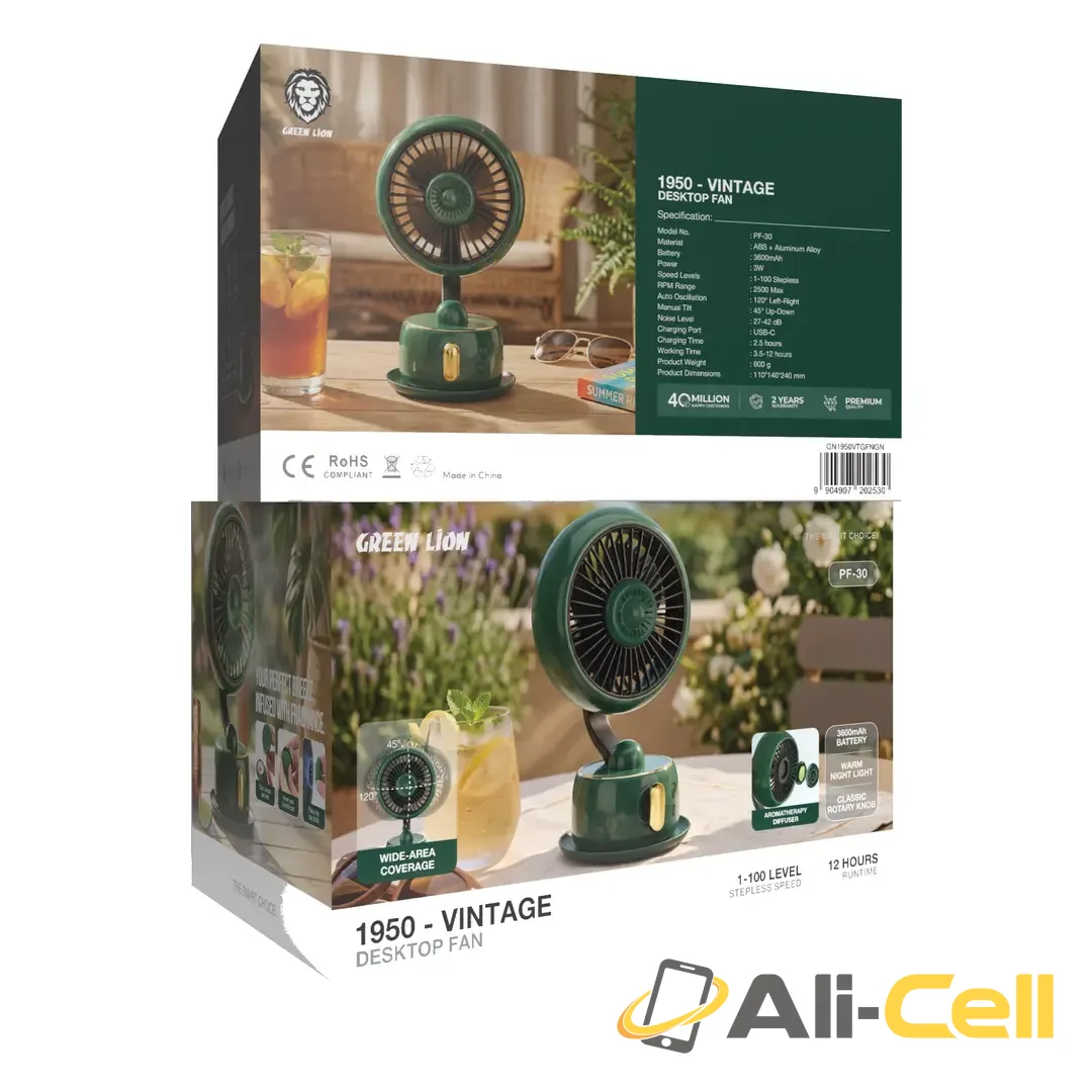 Green Lion 1950 Vintage Desktop Fan - Green — 2