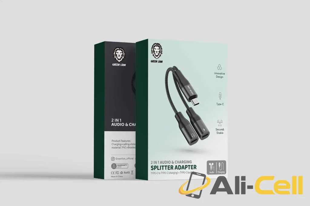 Green Lion 2 In 1 Audio & Charging Splitter Adapter