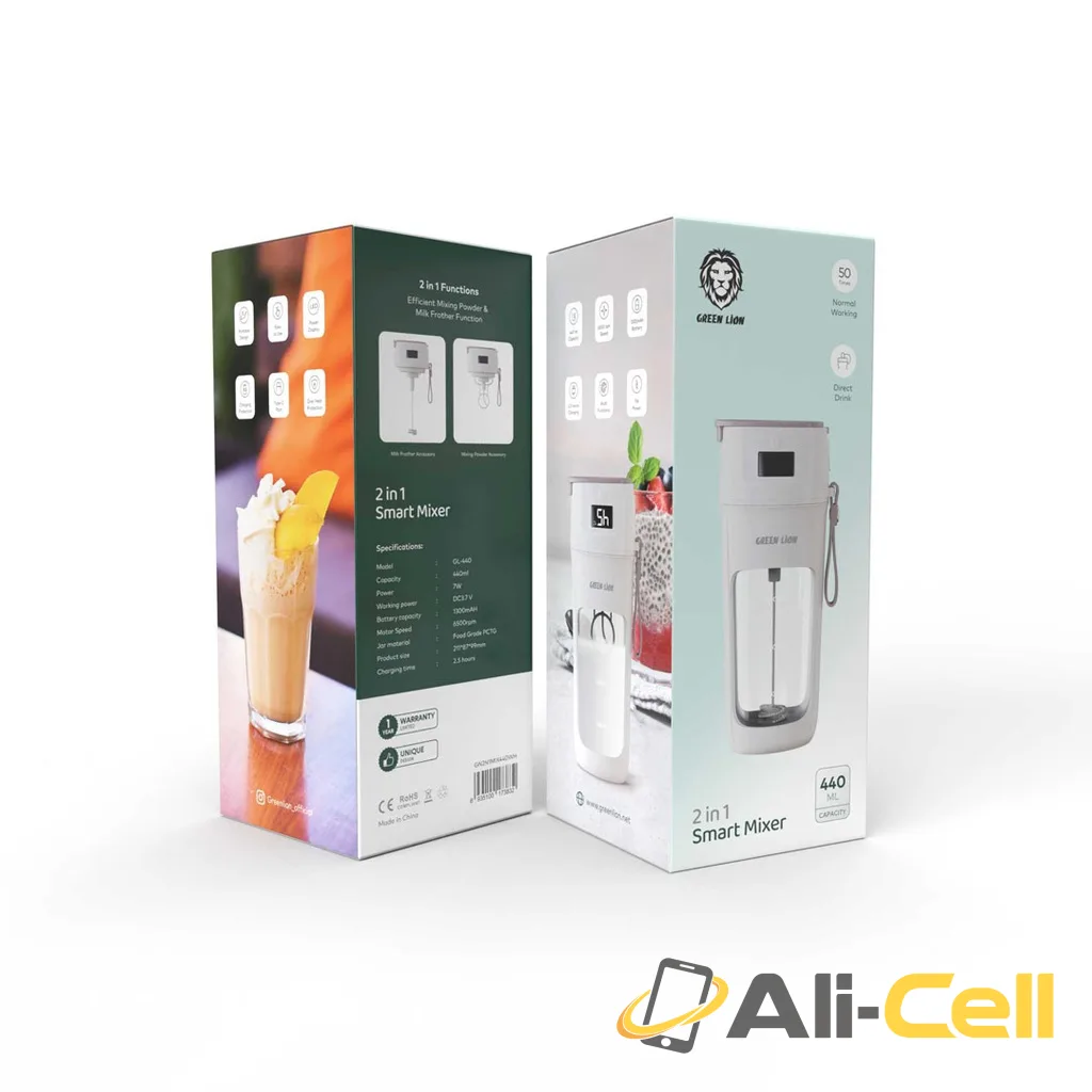 Green Lion 2 in 1 Smart Mixer 440mL 7W - White — 2