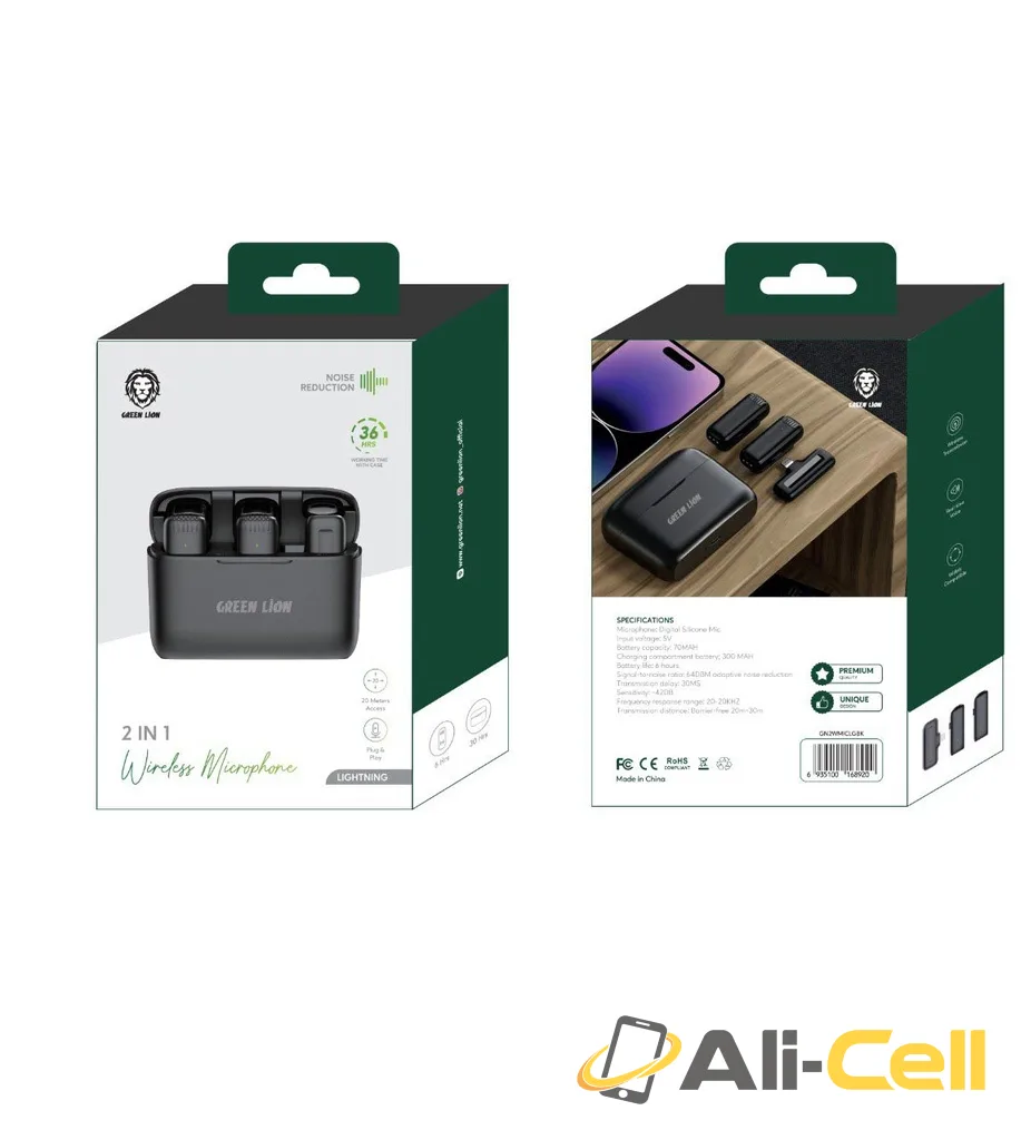 Green Lion 2 in 1 Wireless Microphone with (Lightning Connector) — 2
