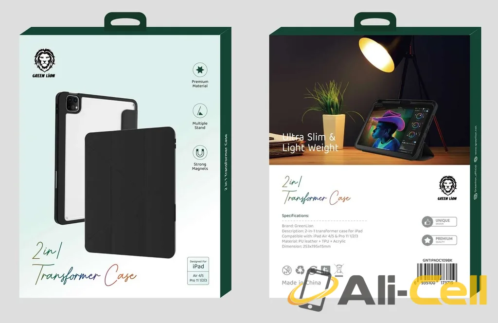 Green Lion 2 in 1 Transformer Case for iPad — 2