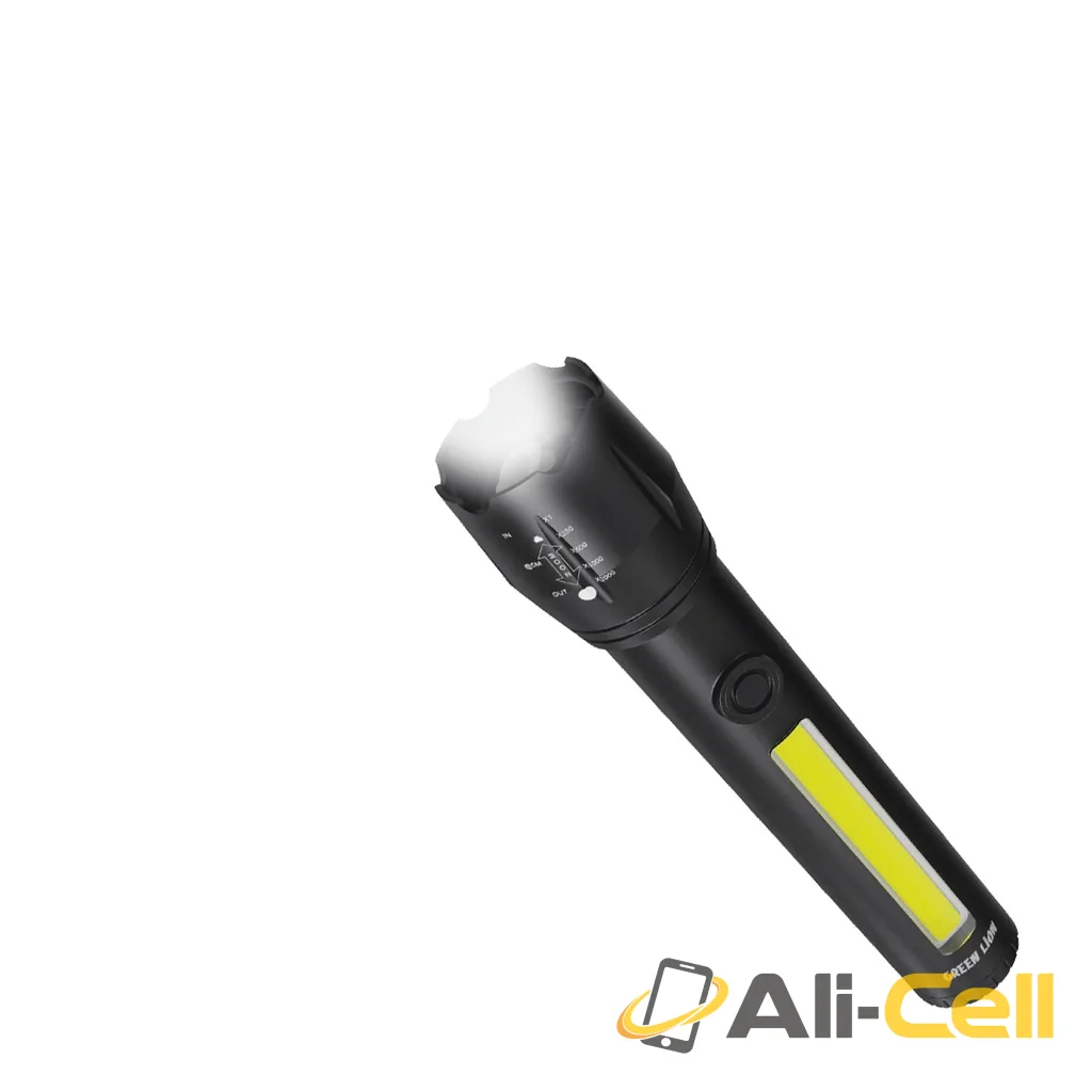 Green Lion 2 in1 Adjustable Torch 3W LED 130lm 1200mAh - Black — 2