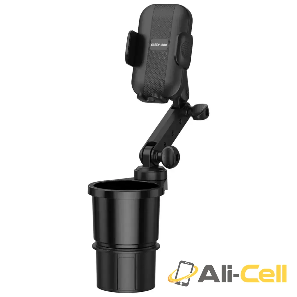 Green Lion 2-In-1 Flexgrip Car Cup Holder & Phone Mount - Black