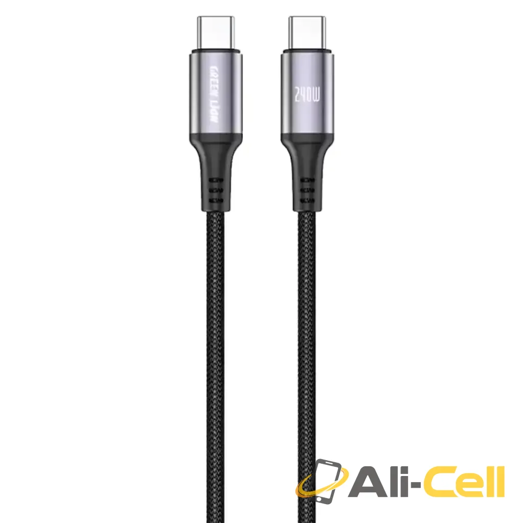 Green Lion 240W USB-C to USB-C Ultra Fast Charging 1m Braided Cable - Black
