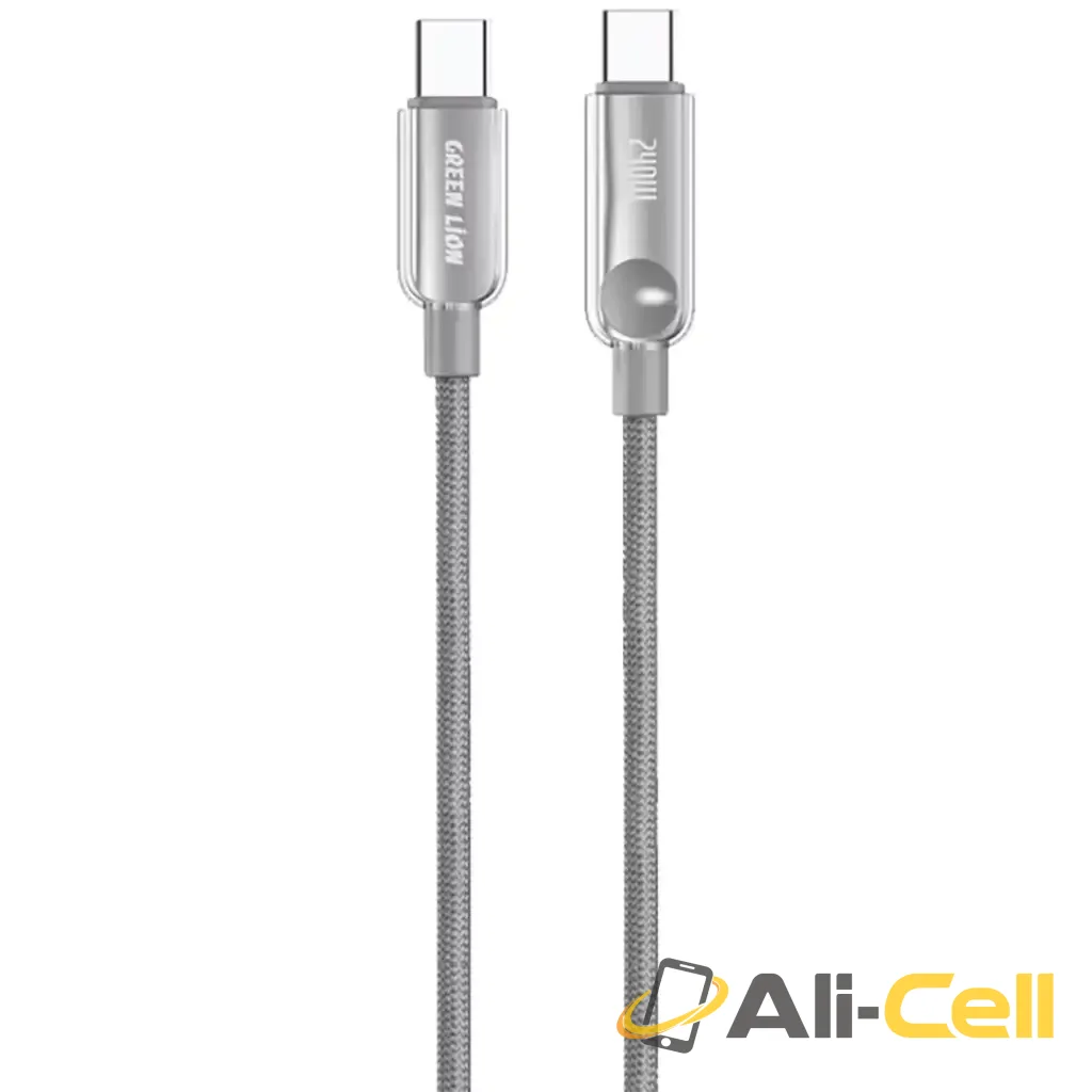 Green Lion 240W USB-C to USB-C Ultra Fast Charging 1m Braided Cable - Gray