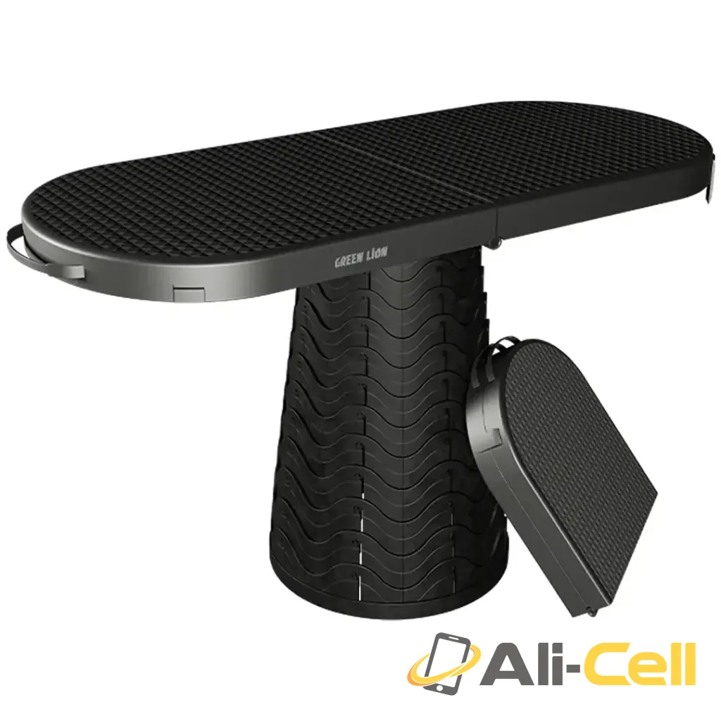 Green Lion 2-In-1 Foldable Table & Stool - Black