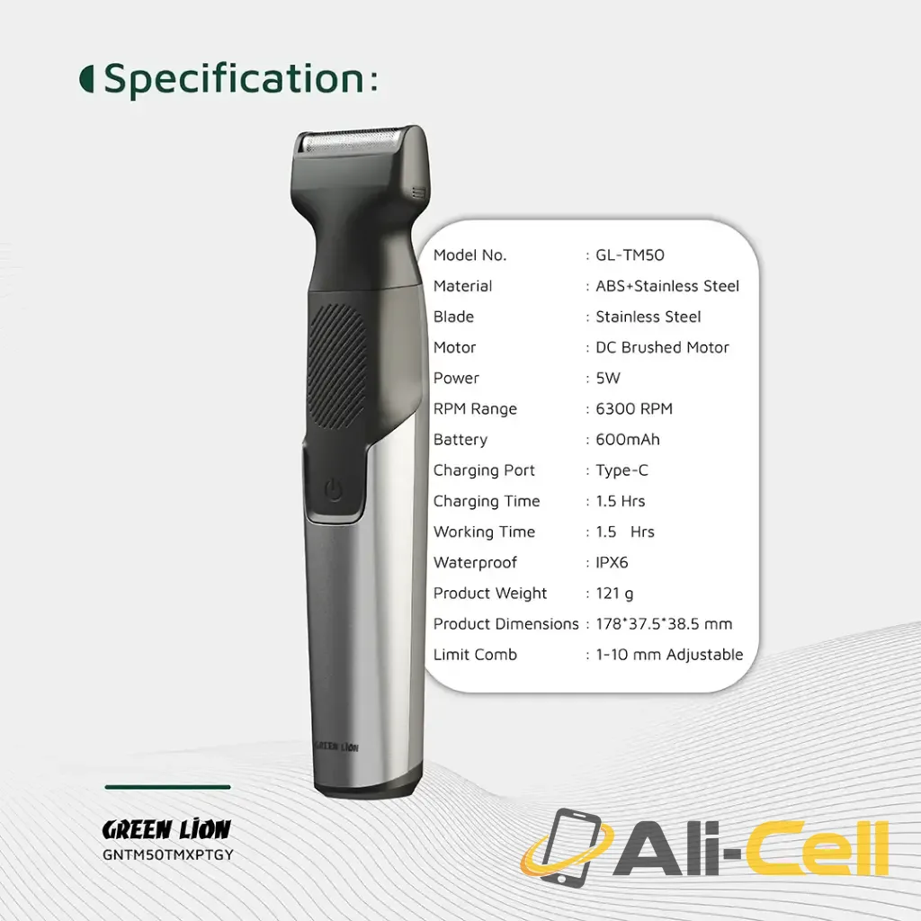 Green Lion 3 In 1 Expert Hair Trimmer & Shaver - Gray — 3