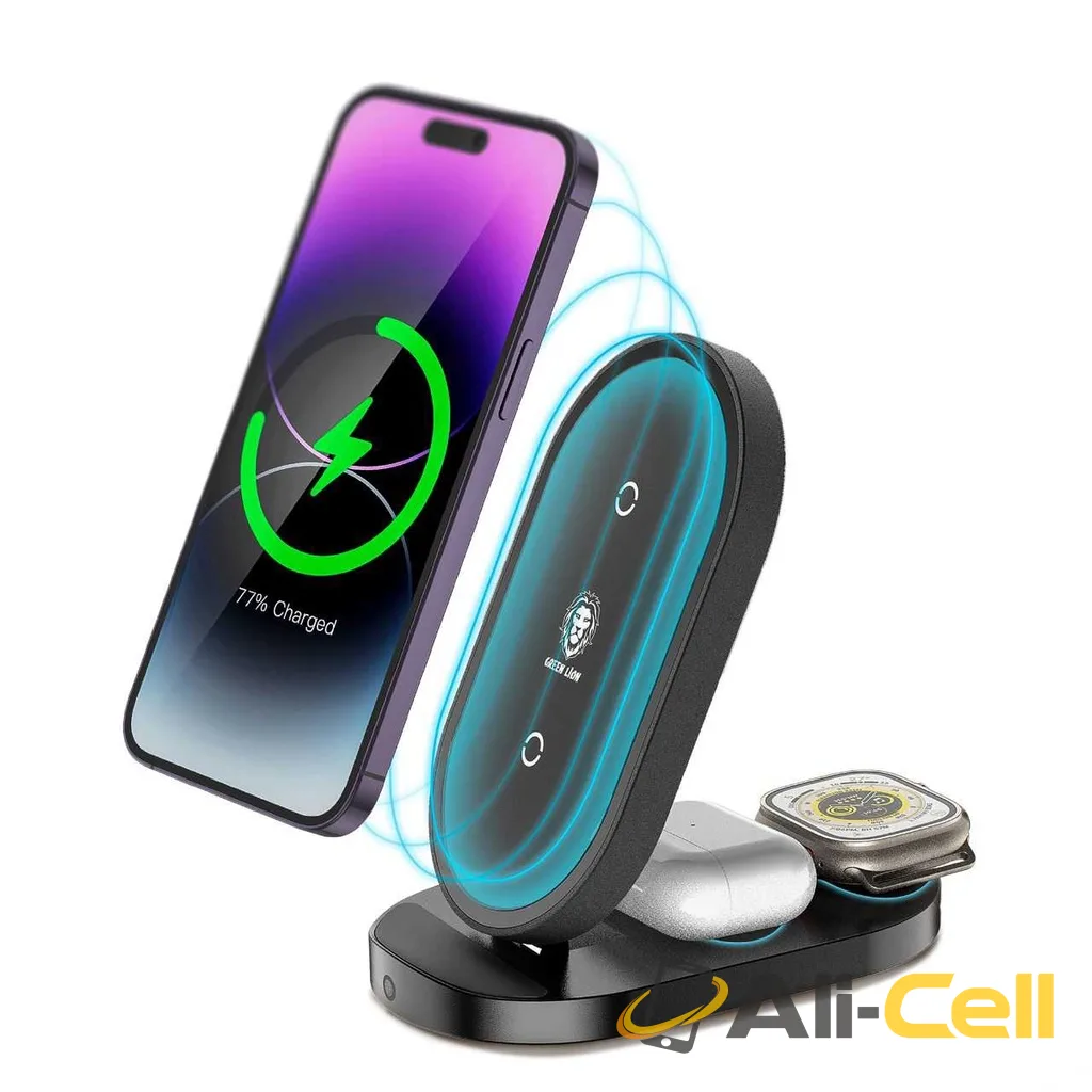 Green Lion 3 In 1 Foldable Bracket Wireless Charger