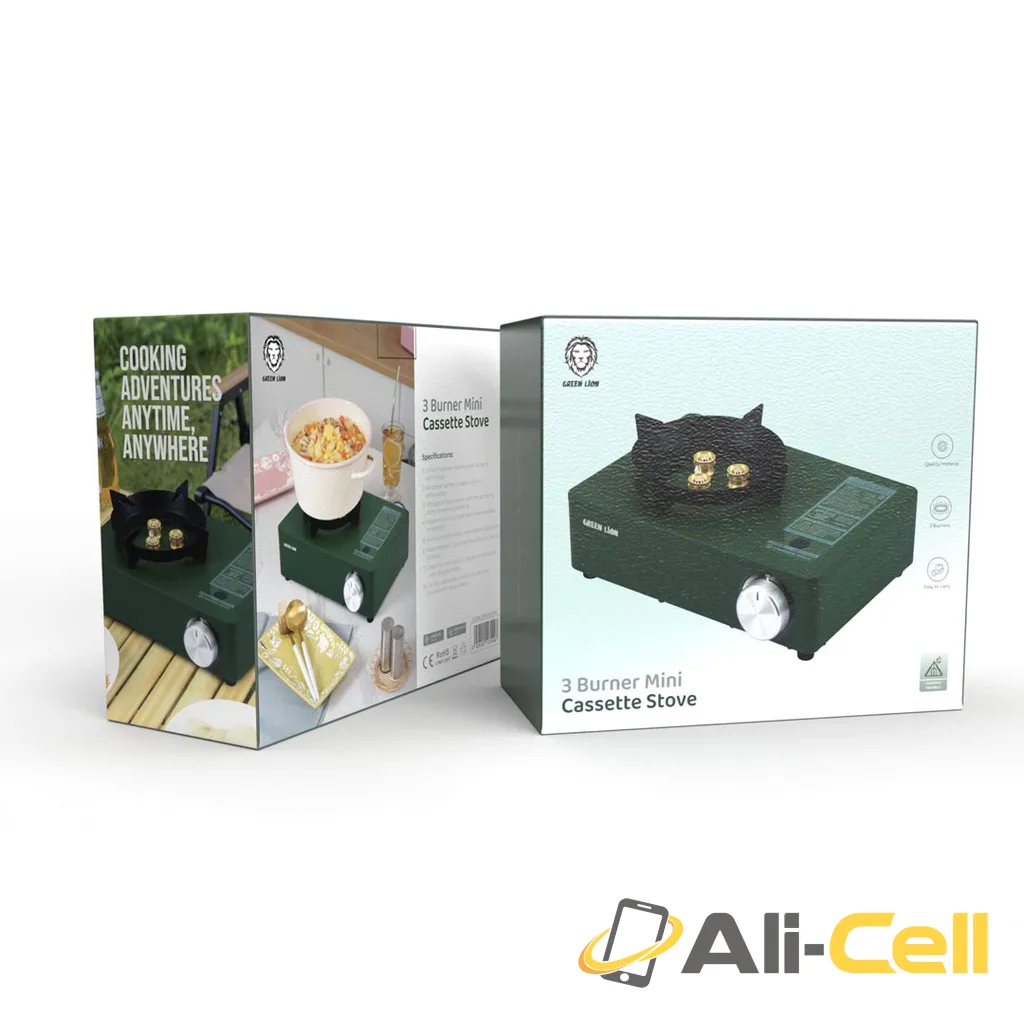 Green Lion 3 Mini Burner Cassette Stove ( Windproof Style ) -Green — 2