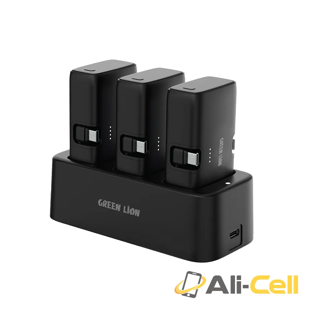 Green Lion 3 In 1 Power Bank Station -Black