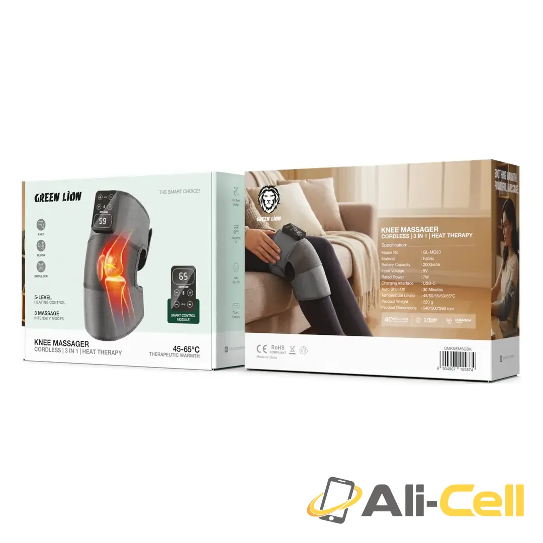 Green Lion 3 in 1 Cordless Knee Massager & Heat Therapy - Black — 2