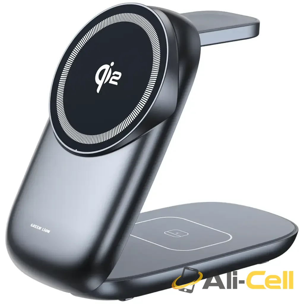 Green Lion 3 in 1 MagFold Wireless Charger - Gray