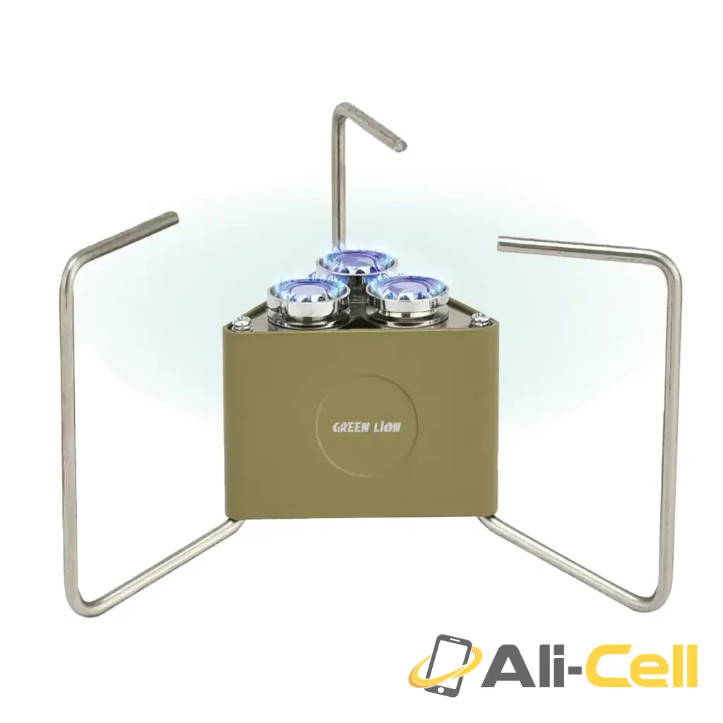 Green Lion 3-Burner Foldable Camping Stove - Khaki