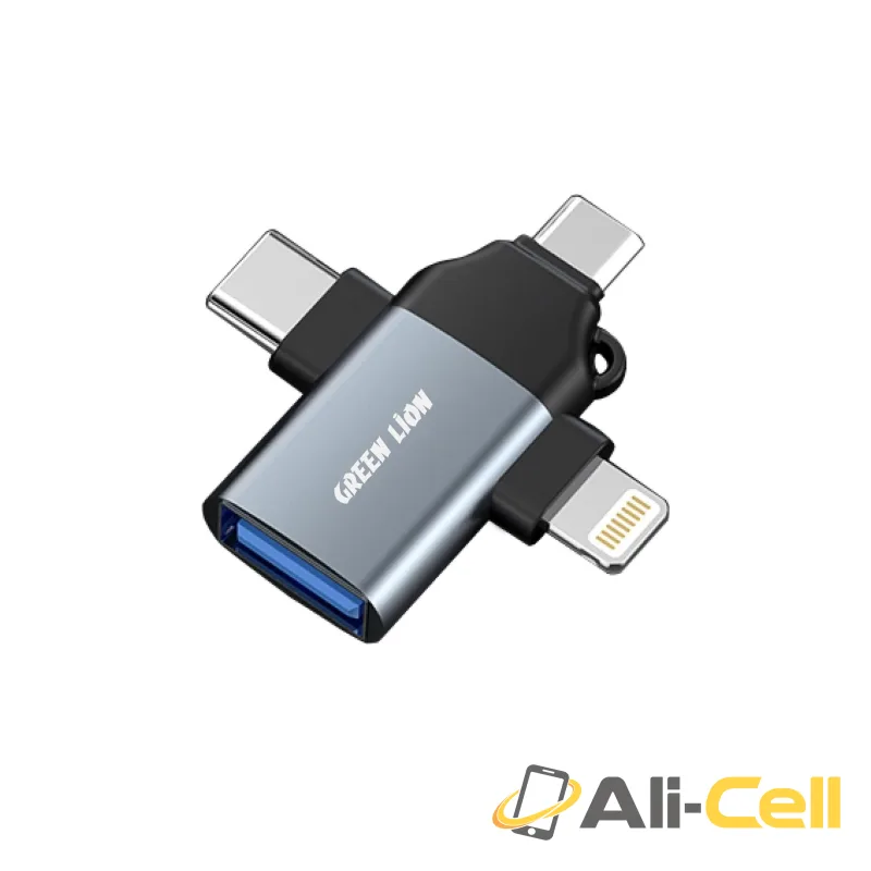 Green Lion 3 in 1 OTG (Lightning / Micro / Type-C) - Gray