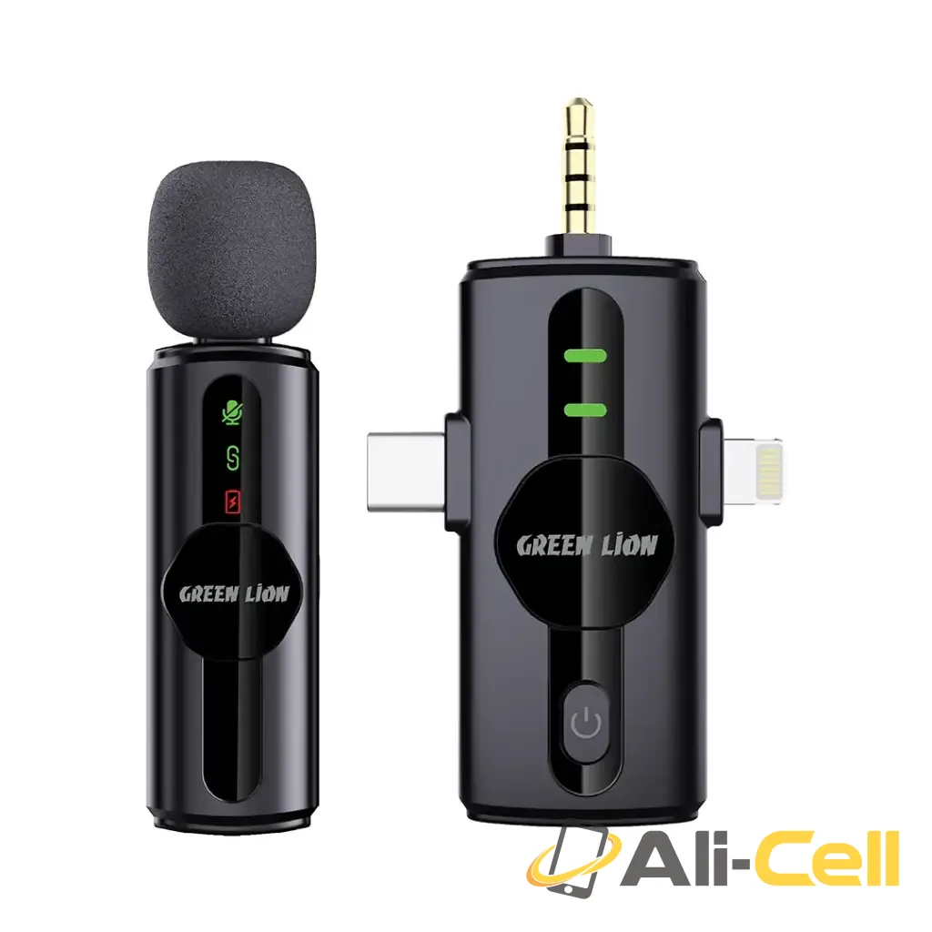 Green Lion 3 in 1 Noise Cancellation Microphone - Black
