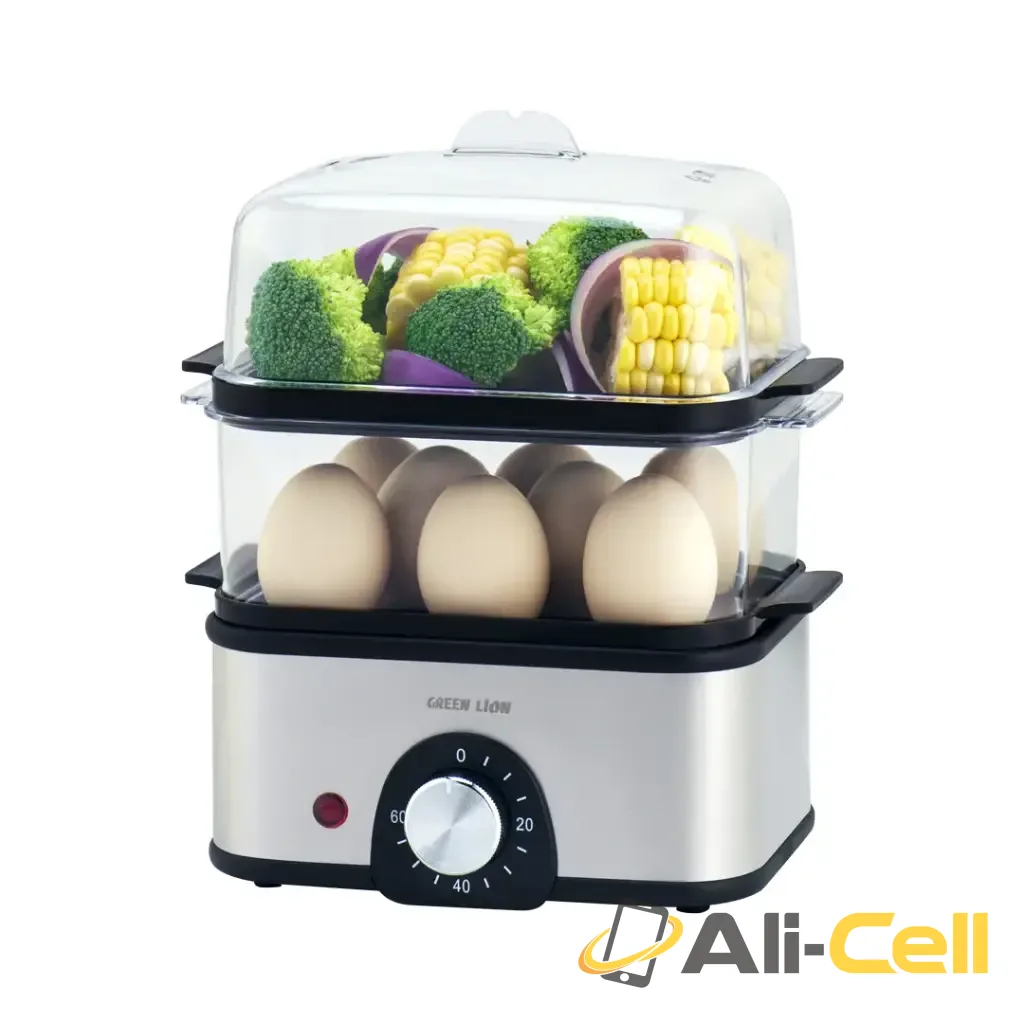 Green Lion 3-Tier Egg Cooker | Vegetable Steamer 500W - Gray — 2