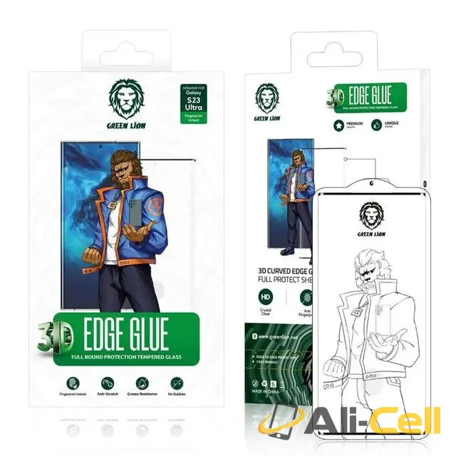 Green Lion 3D Edge Glue Glass Screen Protector for Samsung Galaxy S23 Ultra - Clear — 3