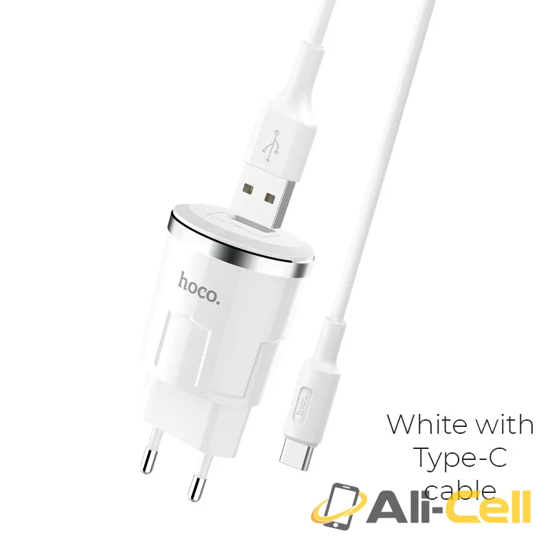 Wall charger “C37A Thunder power” EU single USB charging adapter (Set With Type C Cable)
