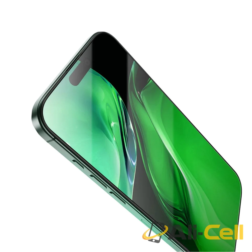 Green Lion 3D Silicone Plus High Definition Edge Glass for iPhone 16 Series - Black Edge/Clear — 3
