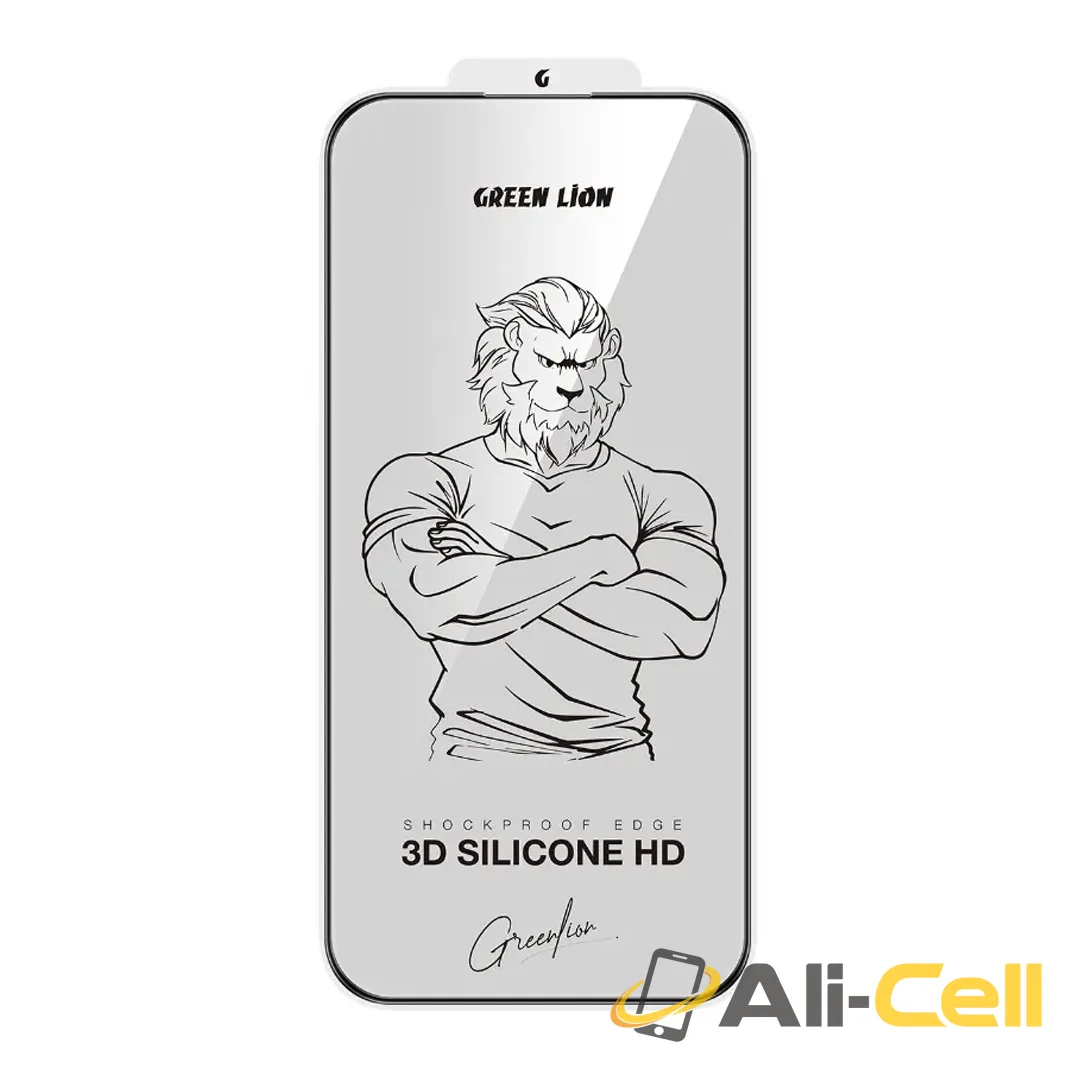 Green Lion 3D Silicone Plus High Definition Edge Glass for iPhone 17 Pro/Pro Max - Black Edge / Clear