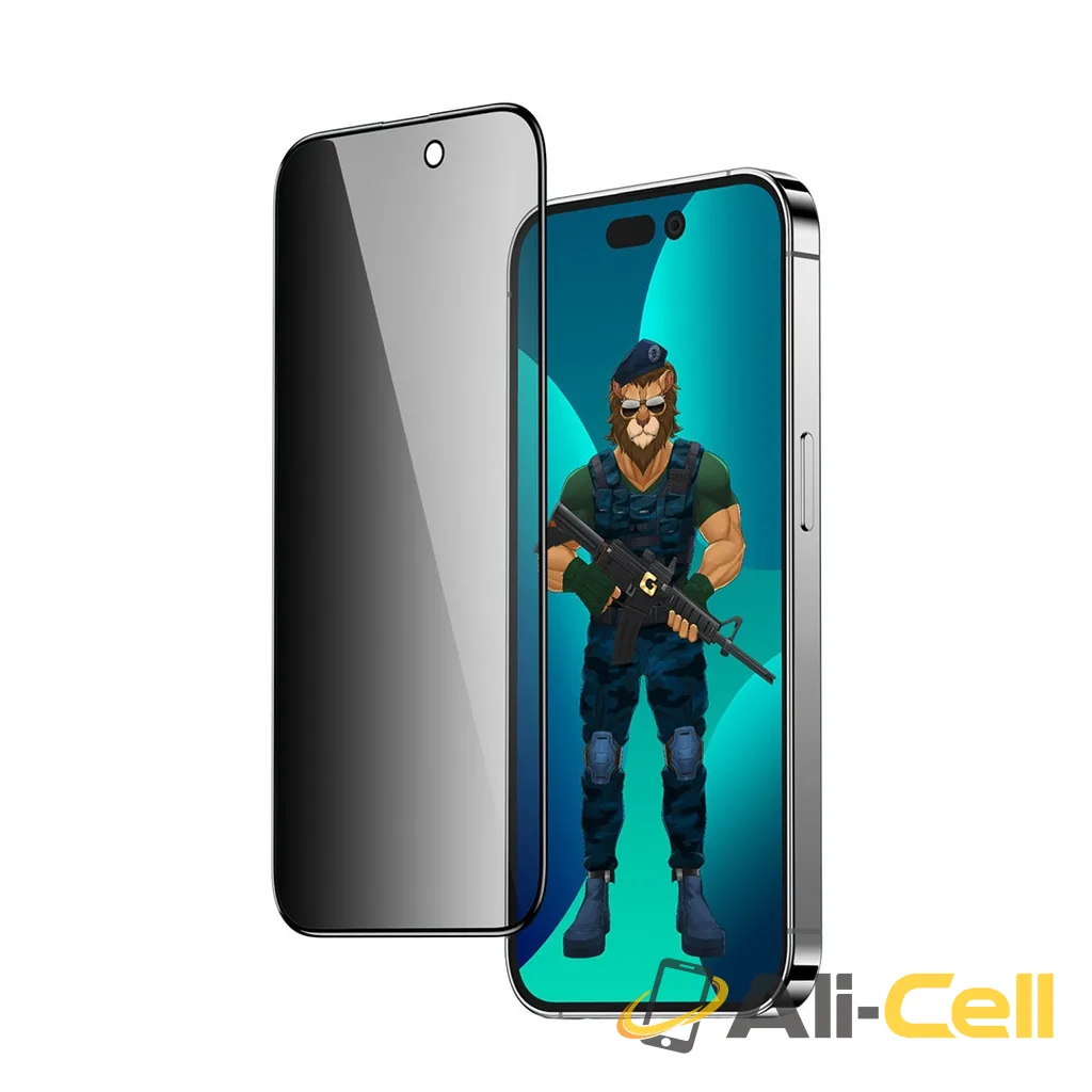 Green Lion 3D PET Privacy Glass Screen Protector For iPhone 14 - Black Edge/Privacy