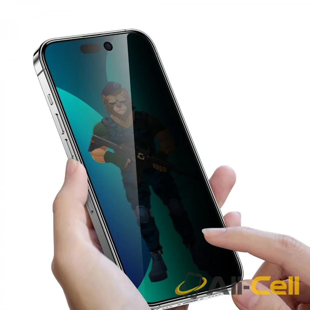 Green Lion 3D PET Privacy Glass Screen Protector For iPhone 14 - Black Edge/Privacy — 3