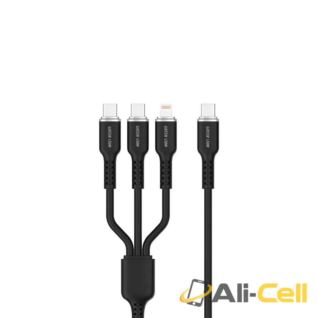Green Lion 3in1 Silicone Cable - Black
