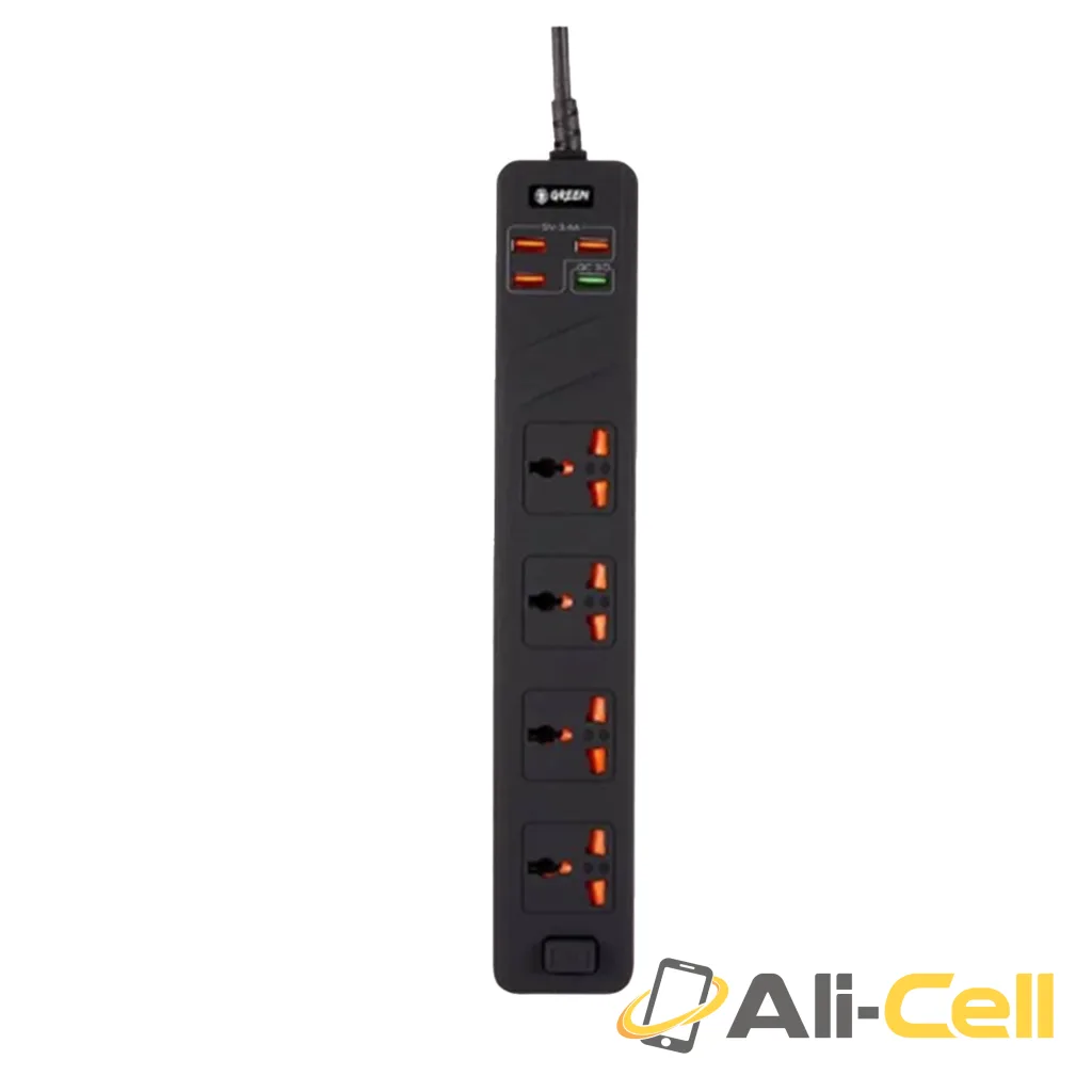 Green Lion 4 AC 4 USB 3.4A QC3.0 Multiport Smart Power Socket 3000W 3M