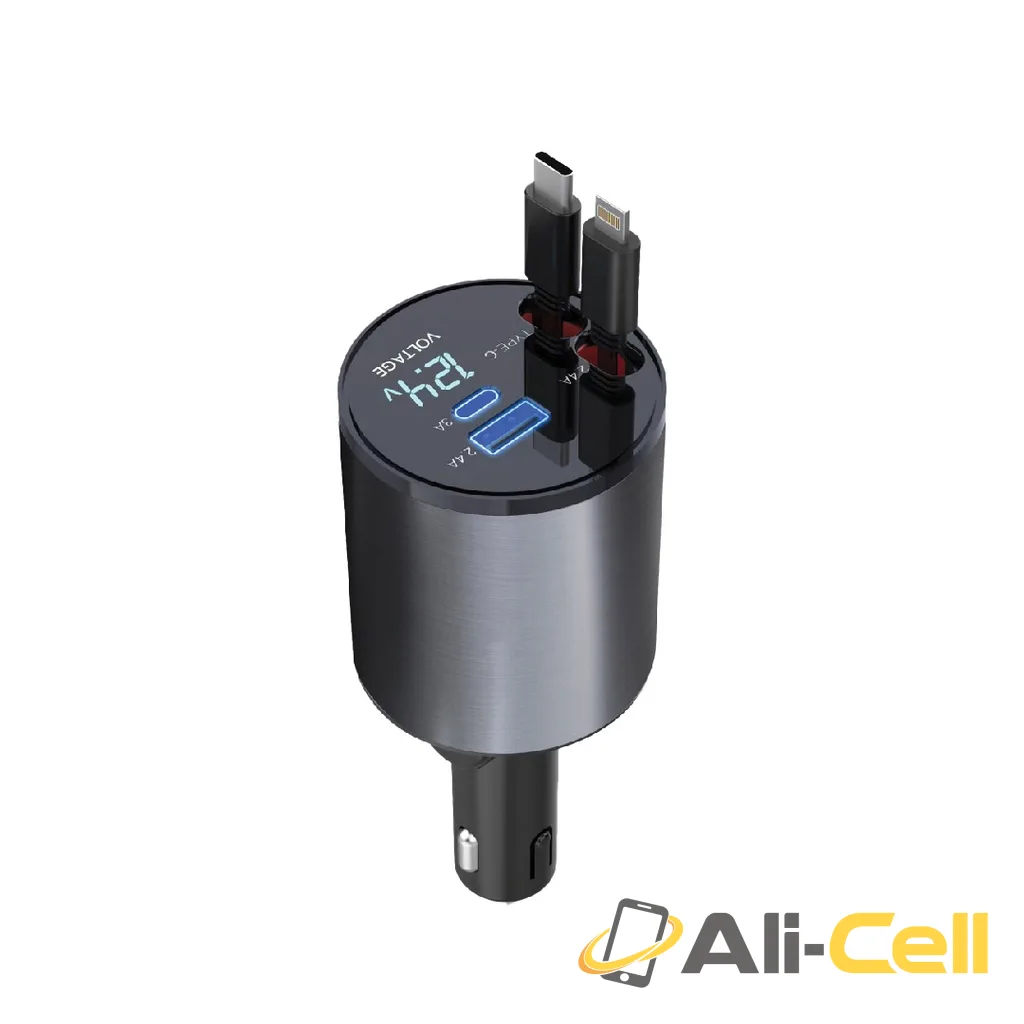 Green Lion 4 in 1 Car Charger - Gray
