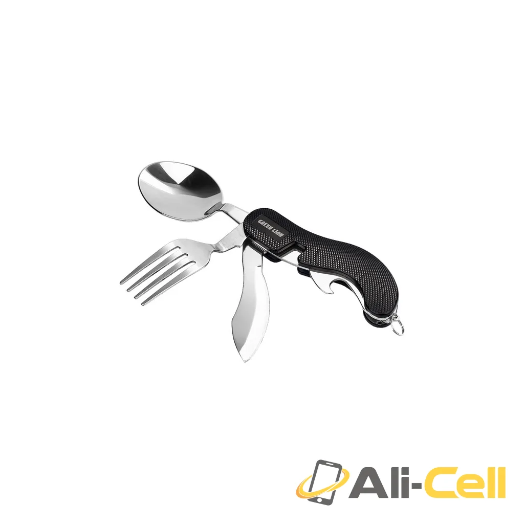 Green Lion 4 in 1 Cutlery Set - Black — 3