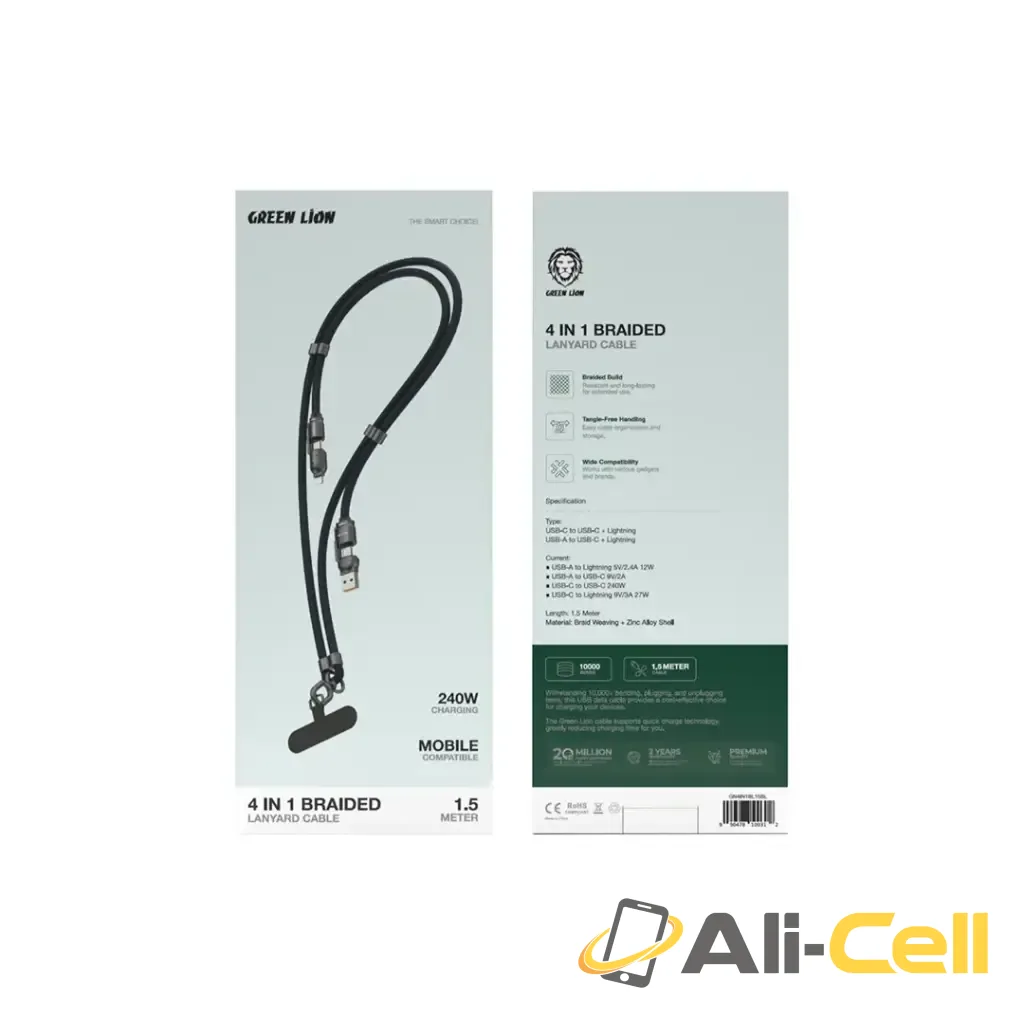 Green Lion 4 in 1 Braided Lanyard Cable — 2