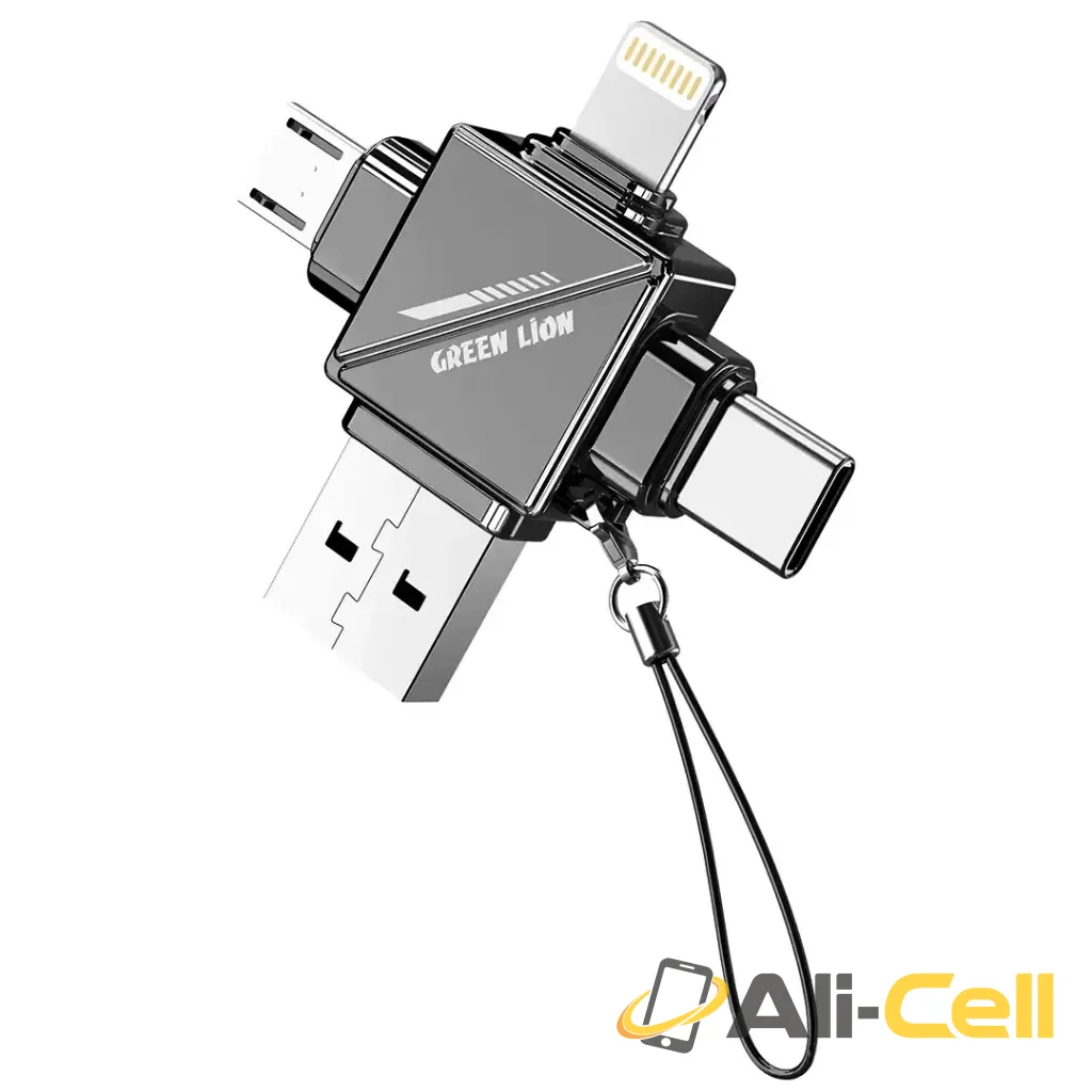 Green Lion 4 in 1 TF Card Reader - Gray — 2