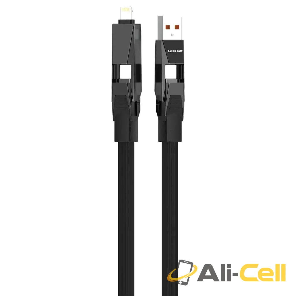 Green Lion 4-In-1 Fast Charging Cable - Black